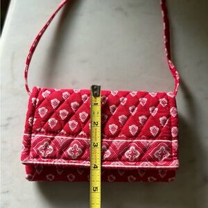 New small Red Vera Bradly crossbody trifold purse